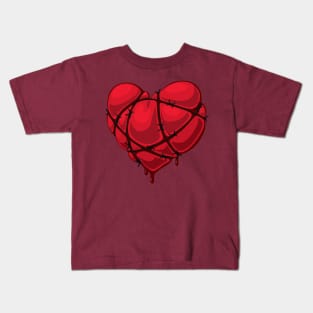 Heart with Barbed Wire Kids T-Shirt